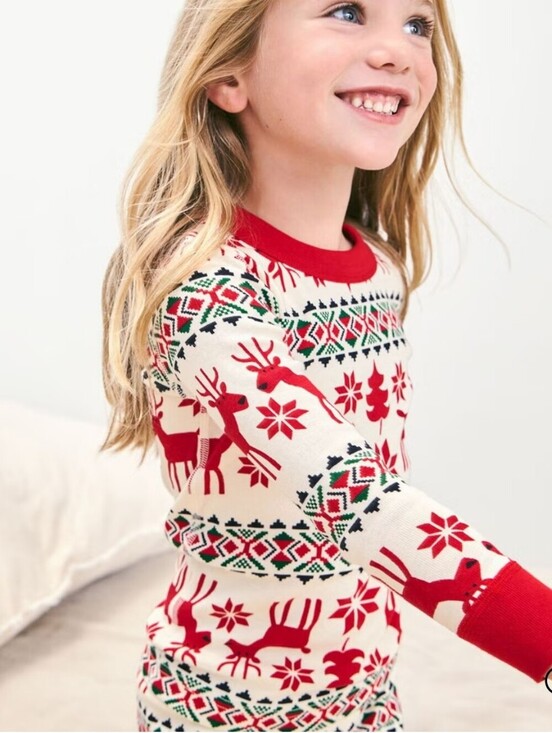 Hanna Andersson Other - Hanna Andersson Dear Deer Long John Pajama Top Holiday Christmas Matching 10